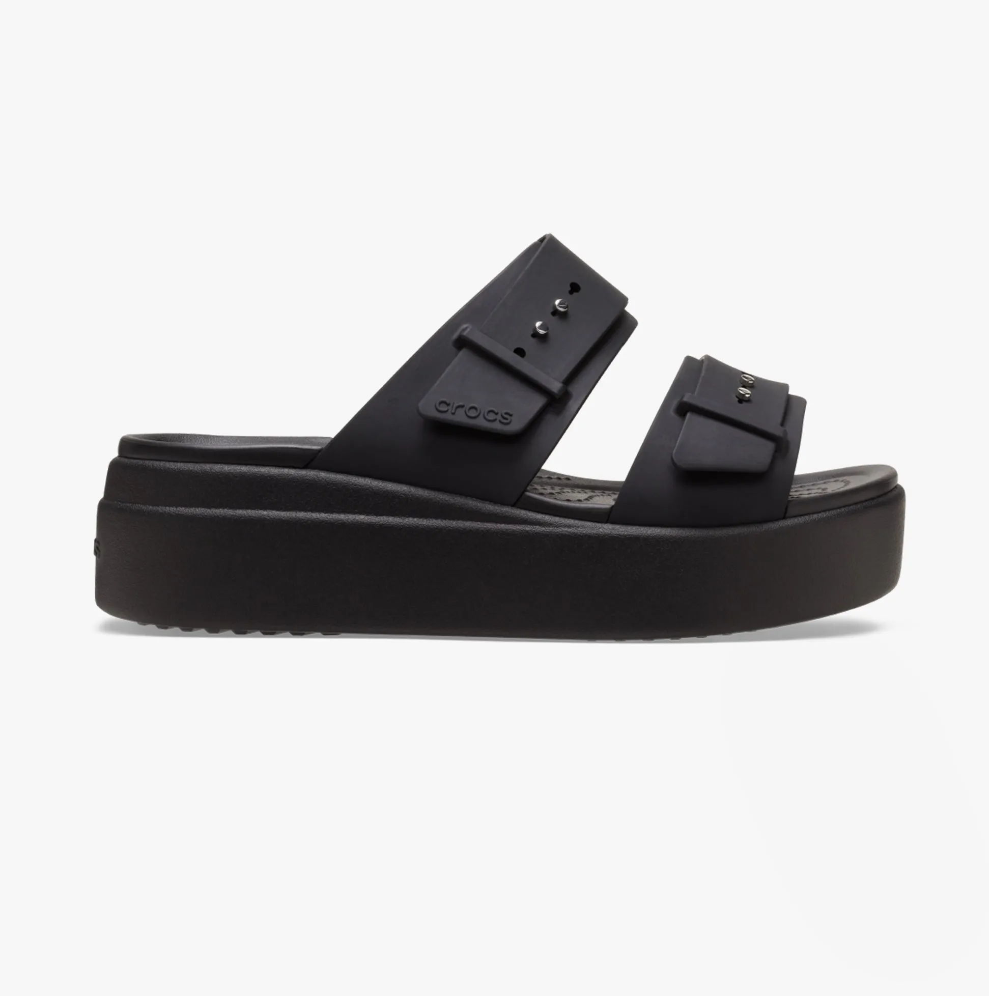 207431-001 BROOKLYN BUCKLE LOW WEDGE Womens Sandals Black