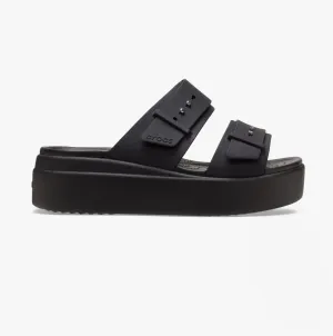 207431-001 BROOKLYN BUCKLE LOW WEDGE Womens Sandals Black