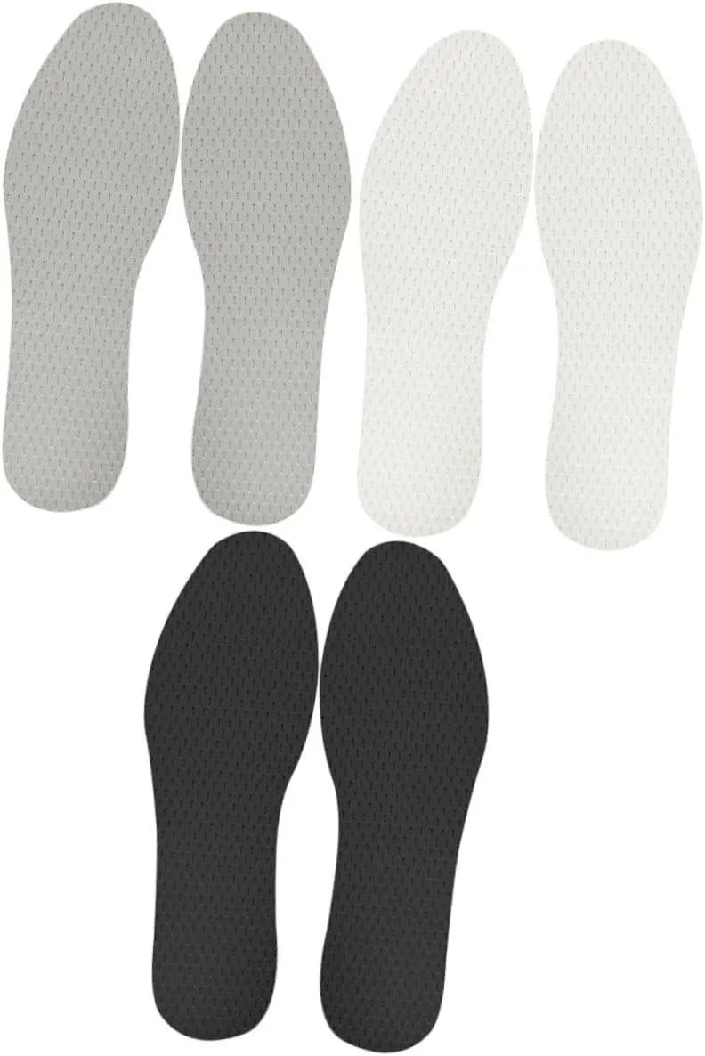 3 Pairs Breathable Latex Shoe Insoles Comfortable Inserts for Men Women Cut to Fit Design Sweat Absorbing Shock Absorbing for Sneakers Daily Use