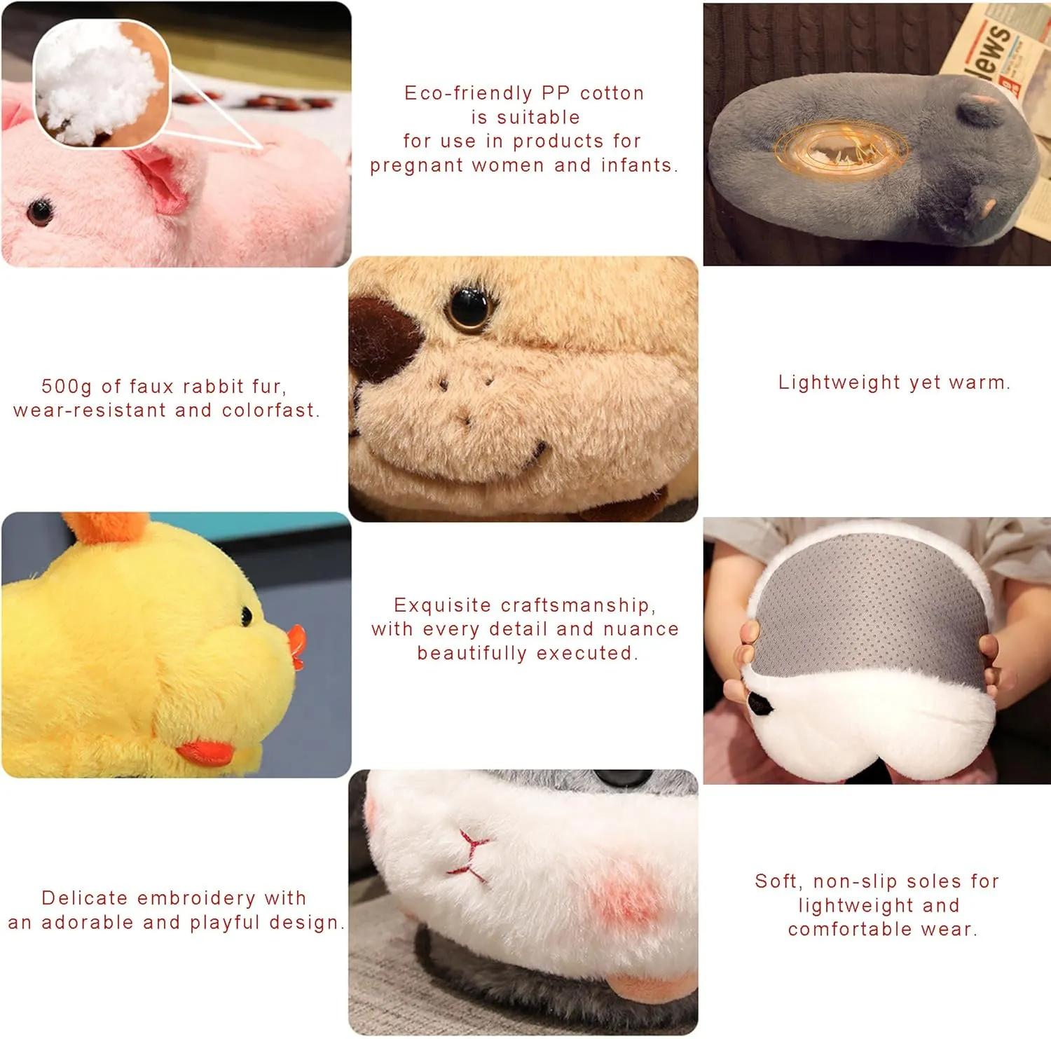 3D Cartoon Animal Indoor Slippers – Warm Plush Winter Slippers for Women, Men, and Kids – Anti-Slip, Soft, and Cozy, Winter House Slippers