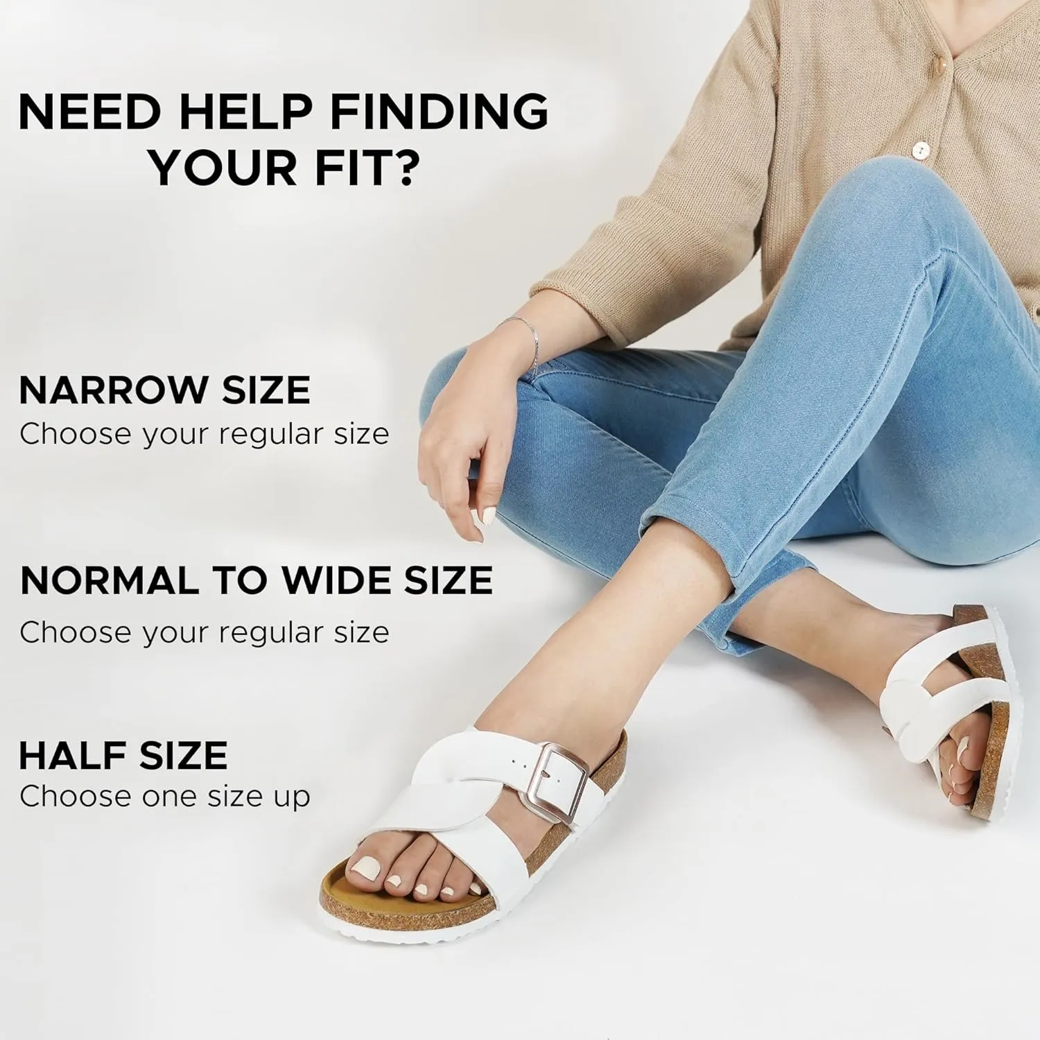 AEROTHOTIC Cork Recovery Slides for Women with Plantar Fasciitis Relief Comfortable Suede Footbed with Adjustable Buckle Cross Strappy Slip on Casual Travel Walking Beach Ladies Sandals
