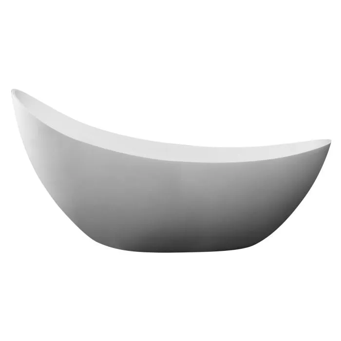 ALFI 73" White Solid Surface Smooth Resin Soaking Slipper Bathtub - AB9951