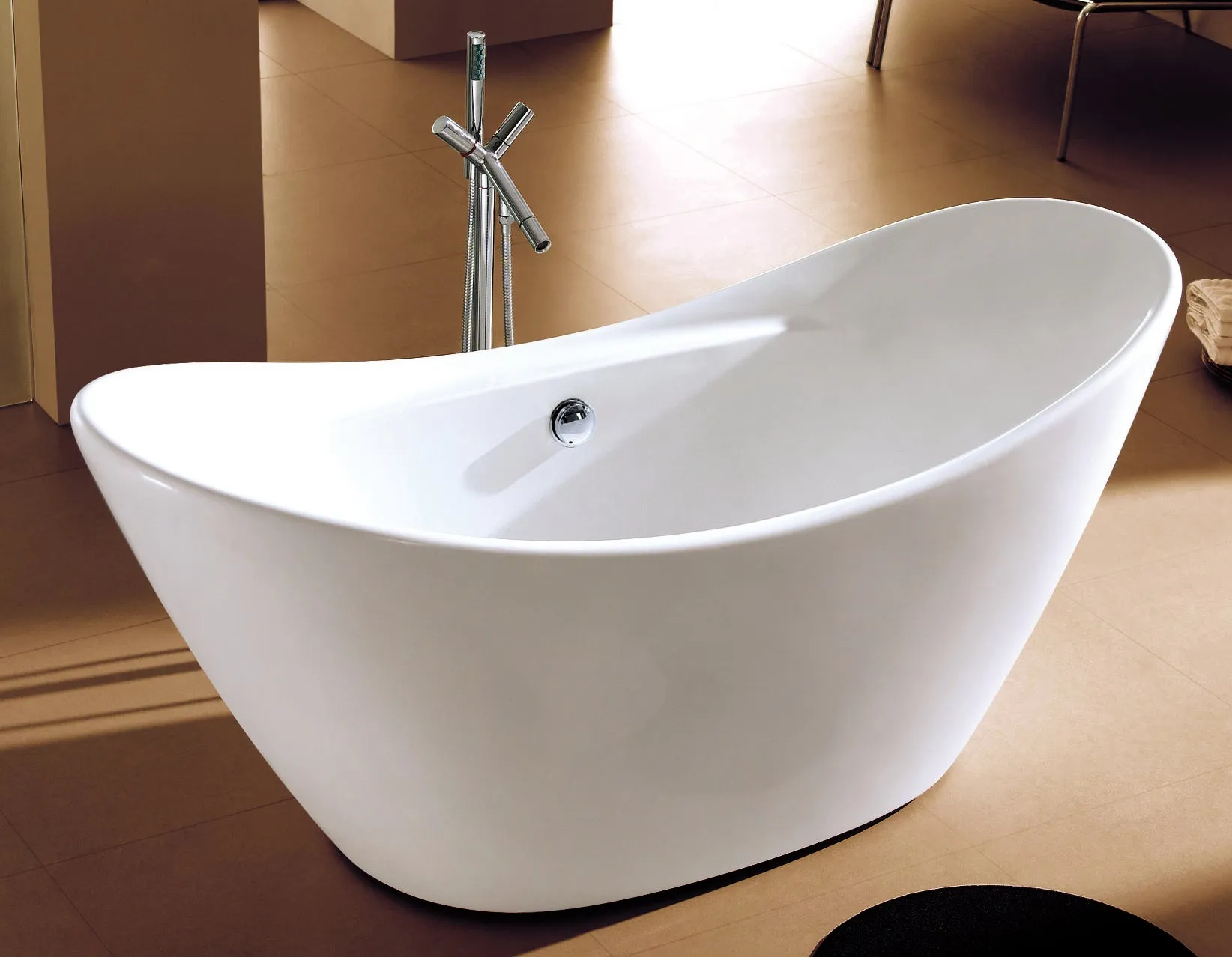 ALFI AB8803 Bathtub White Oval Acrylic Free Standing Soaker (68-inch)