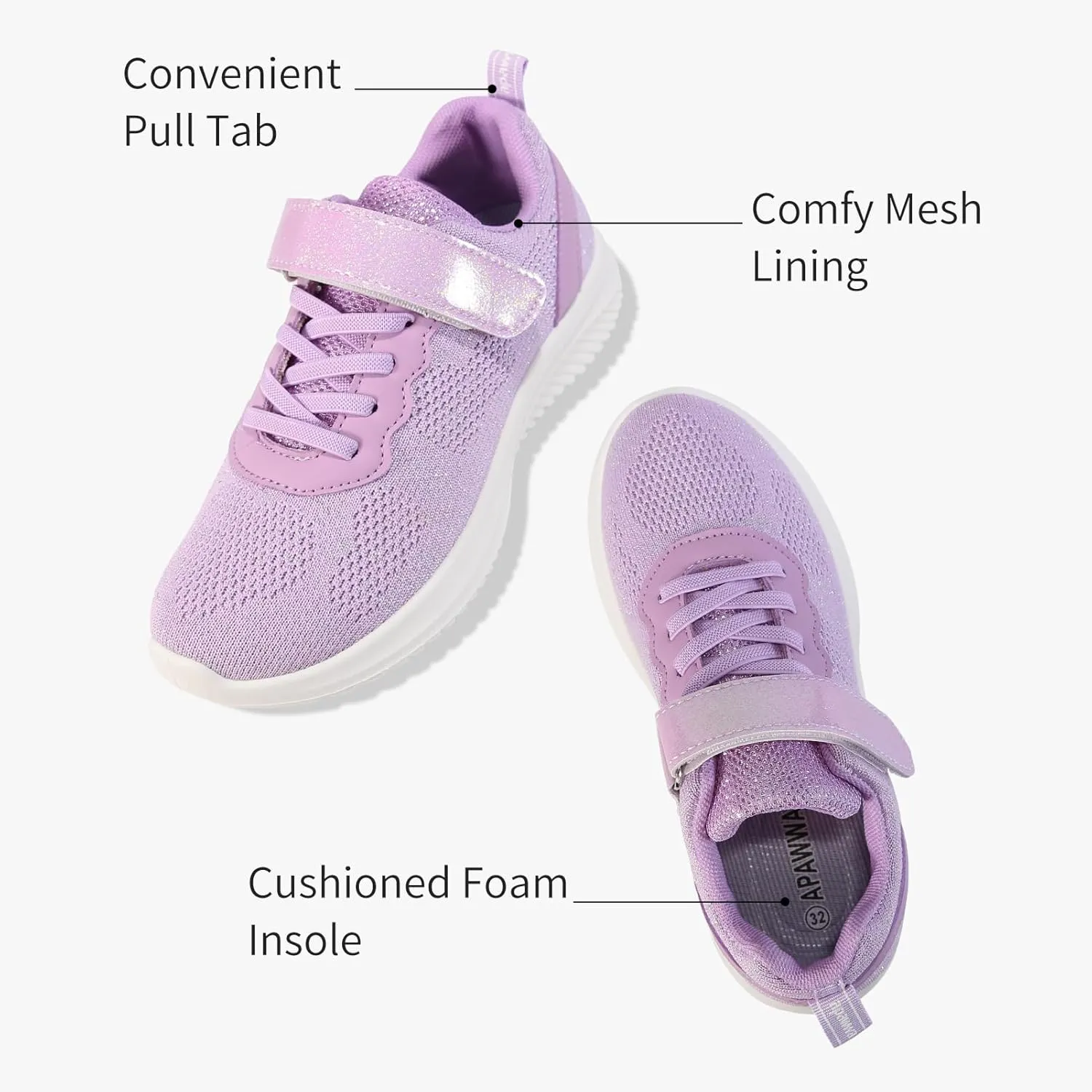 Apawwa Boys Girls Sneakers Lightweight Sneaker for boy Kids Breathable Tennis Shoes for Toddler/Little Kids/Big Kids