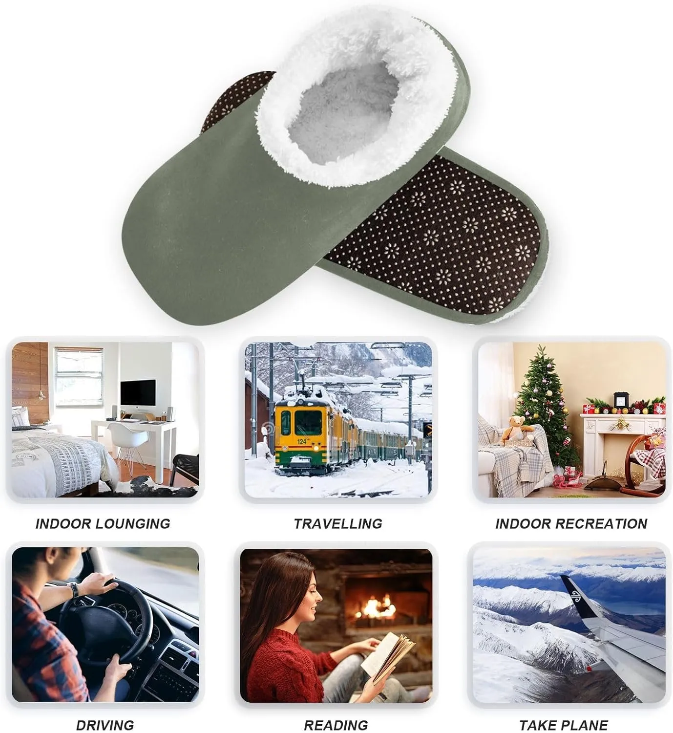 Aqua House Slippers Non-Slip Soft Bedroom Slippers for Men Bedroom
