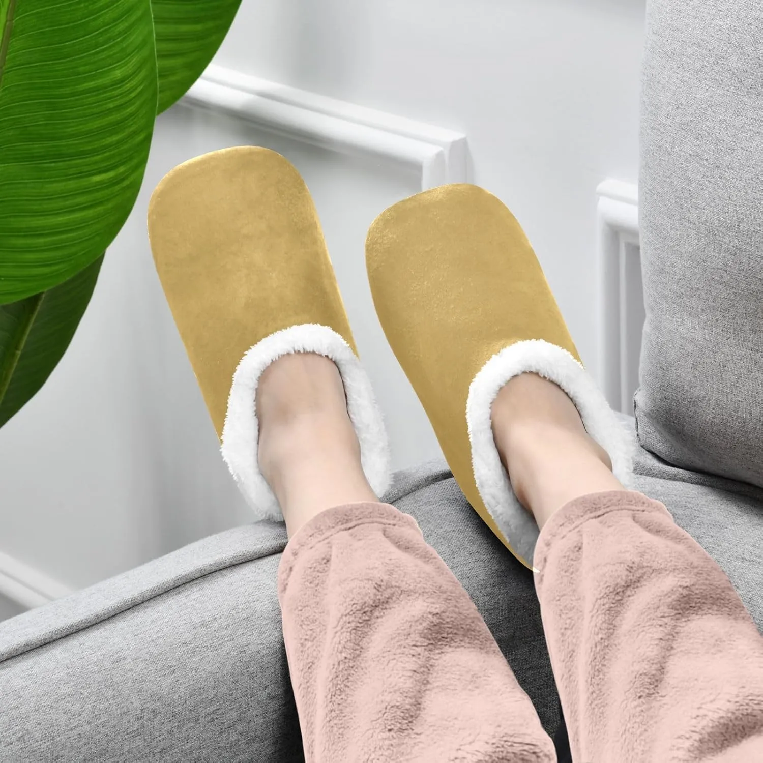 Aqua House Slippers Non-Slip Soft Bedroom Slippers for Men Bedroom
