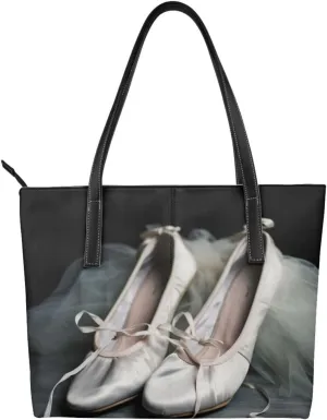 Ballet Shoe printed Handbag Reusable Shoulder Bags Fashionable Shopping Bags Tote Handbags
