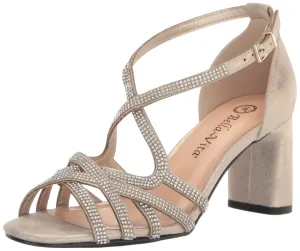 Bella Vita Women's Aliette Heeled Sandal, Soft Gold Metallic, 7.5 Wide