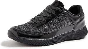 BELOS Women's Glitter Shoes Sparkly Lightweight Metallic Sequins Tennis Shoes Casual Retro Braided Walking Shoes