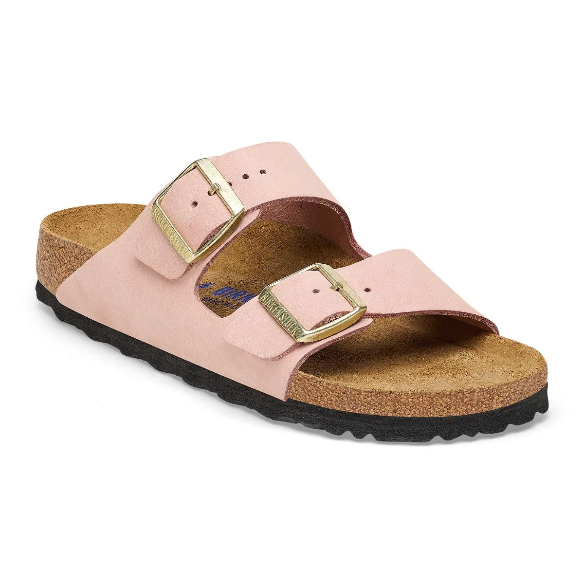 Birkenstock Soft Pink Arizona Soft Footbed Nubuck Leather Women's Sandals N1027651