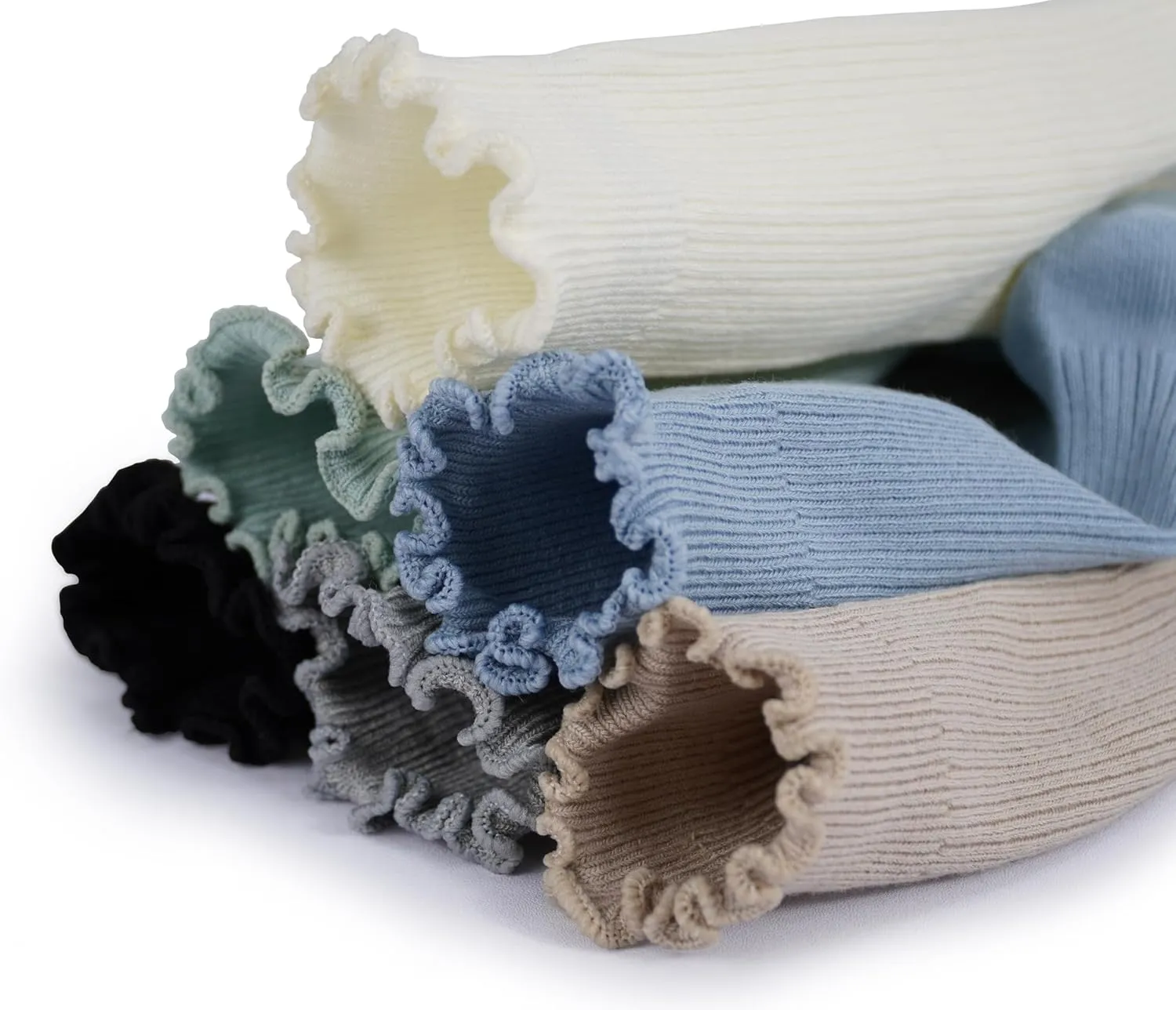 BomKinta Ruffle Socks Women - Turn-Cuff Frilly Sock - Lightweight Cotton Socks