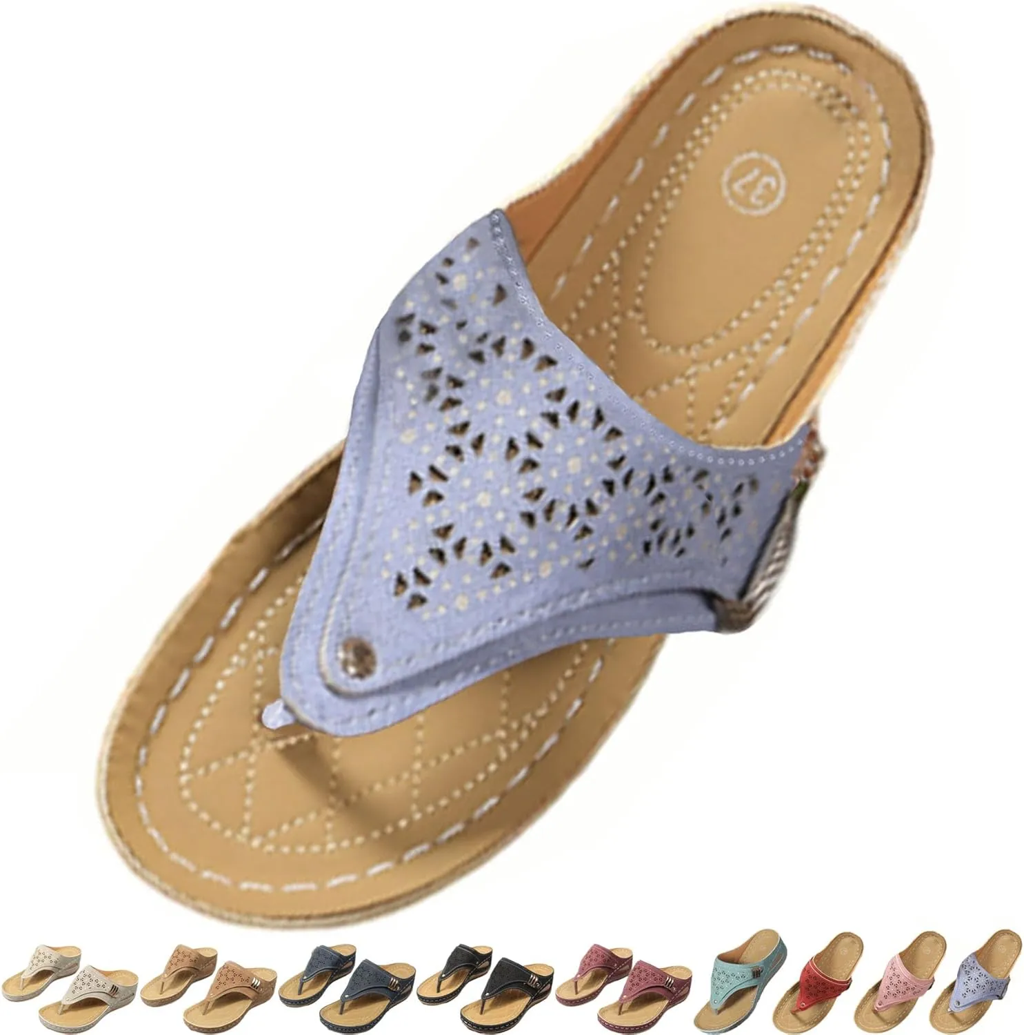 Breathable Mesh Sports Sandals With Non-Slip Sole, Women’s Thick-Soled Flip-Flops, Wedge Heel Slippers