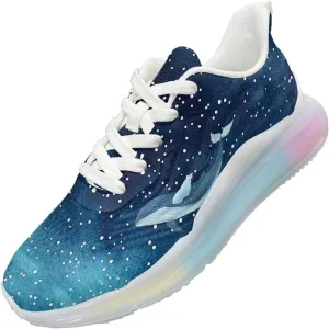 Breathable Walking Shoe Fashion Atmospheric Cushion Running Shoes for Women Comfort Soft Rubber Sole Non Slip Shoes for Gym Size 6-11 White Sole