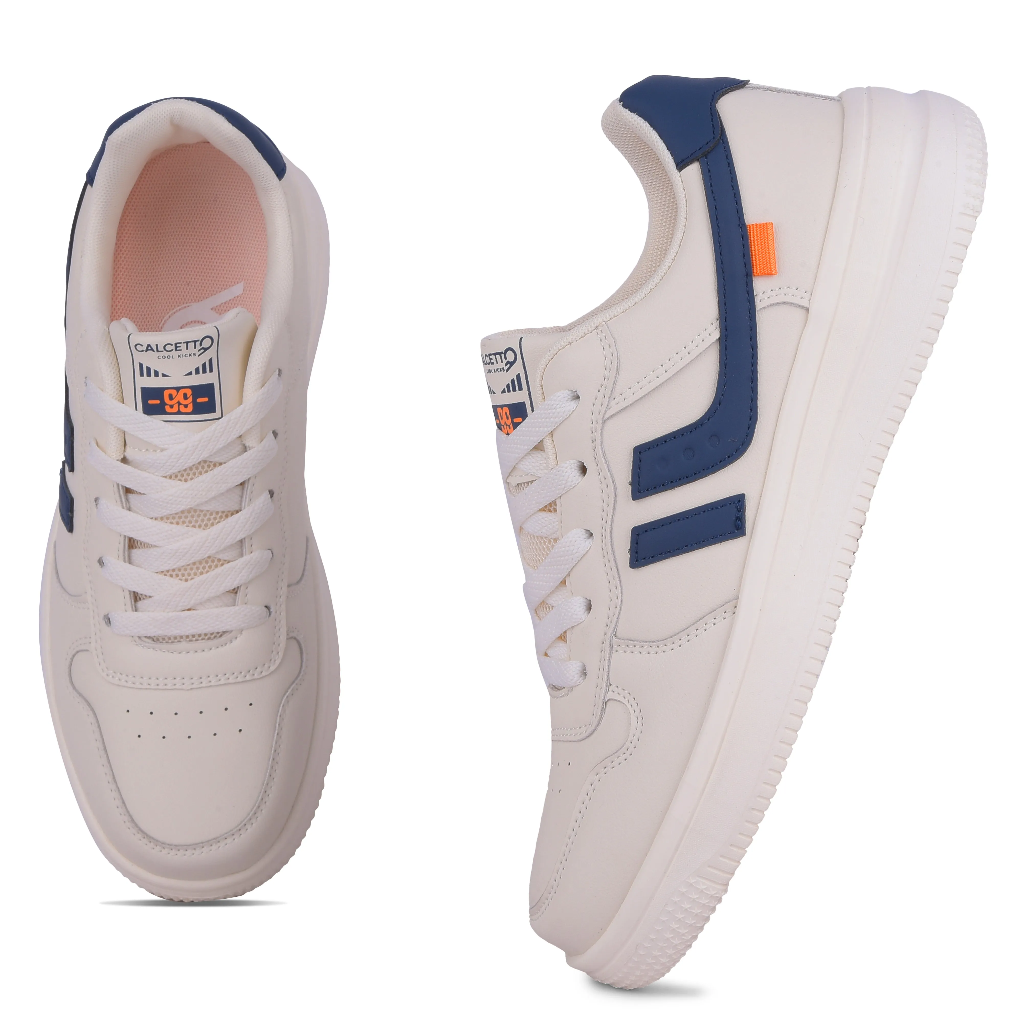 Calcetto Lightweight Casual Men'S Sneakers Shoes CLT-2027 Beige Navy