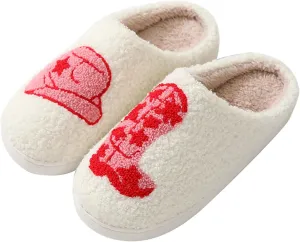 Cartoon Slippers for Womens Mens Cute Cozy Plush Warm Slip-on House Shoes for Indoor and Outdoor Meet Me at Midnight Strawberry Mushroom Evil Eyes Love Heart Slippers