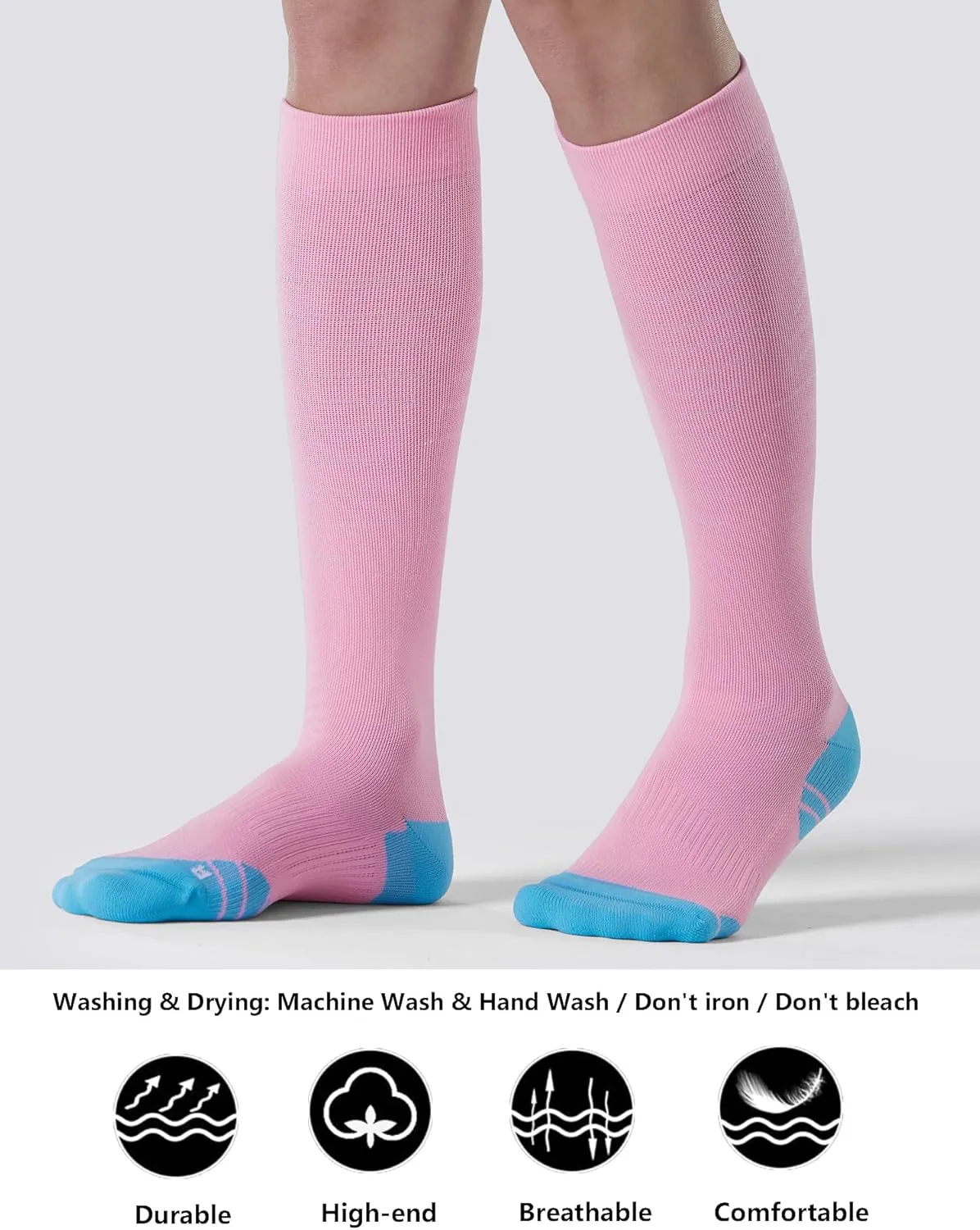 CelerSport 3 Pairs Compression Socks for Men and Women 20-30 mmHg Running Support Socks