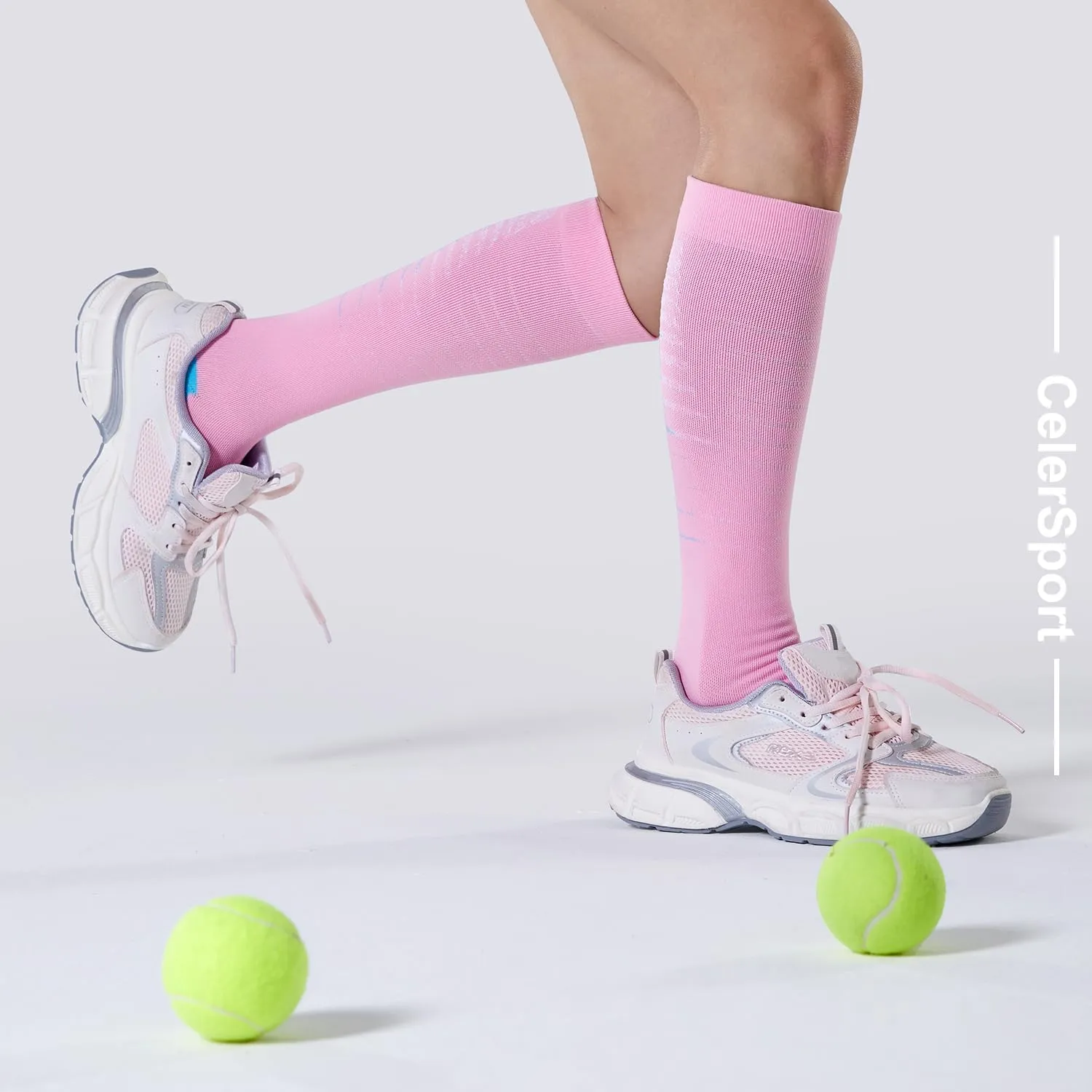 CelerSport 3 Pairs Compression Socks for Men and Women 20-30 mmHg Running Support Socks