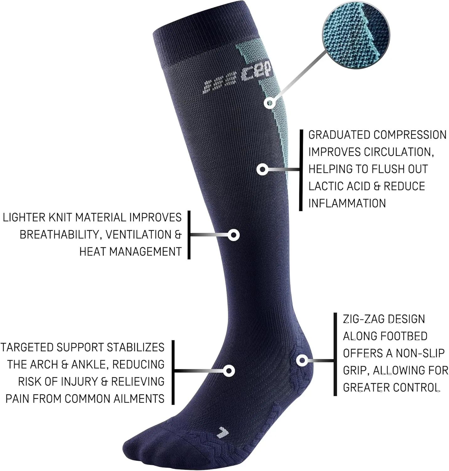 CEP 2024 New Ultralight Tall Compression Socks for Men - 20-30mmHg Lightweight Knee High Performance Socks