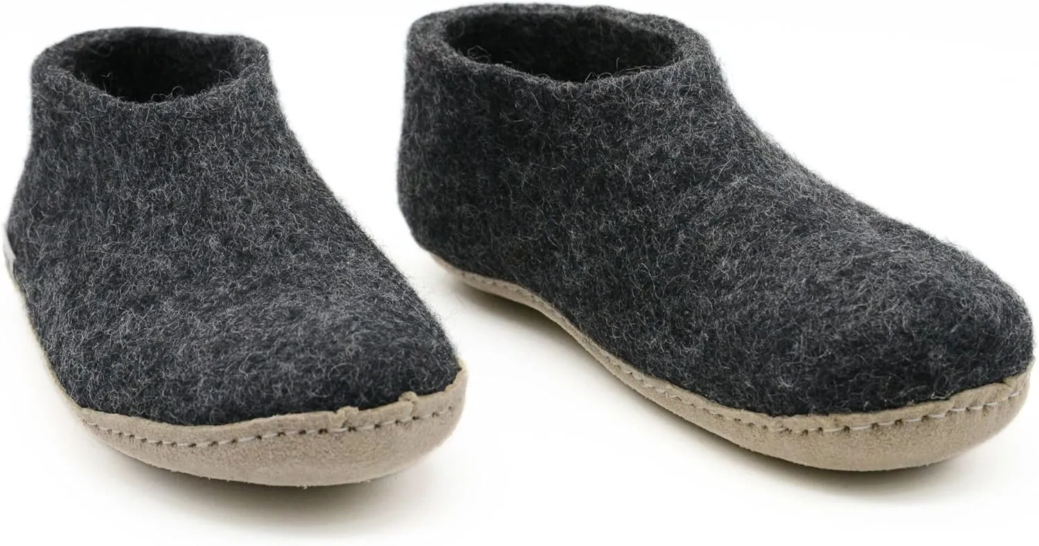 Charcoal Grey Handmade Shoes, Merino Wool Shoes, Natural Organic Wool Shoes Slipper, Indoor Slippers Men & Women