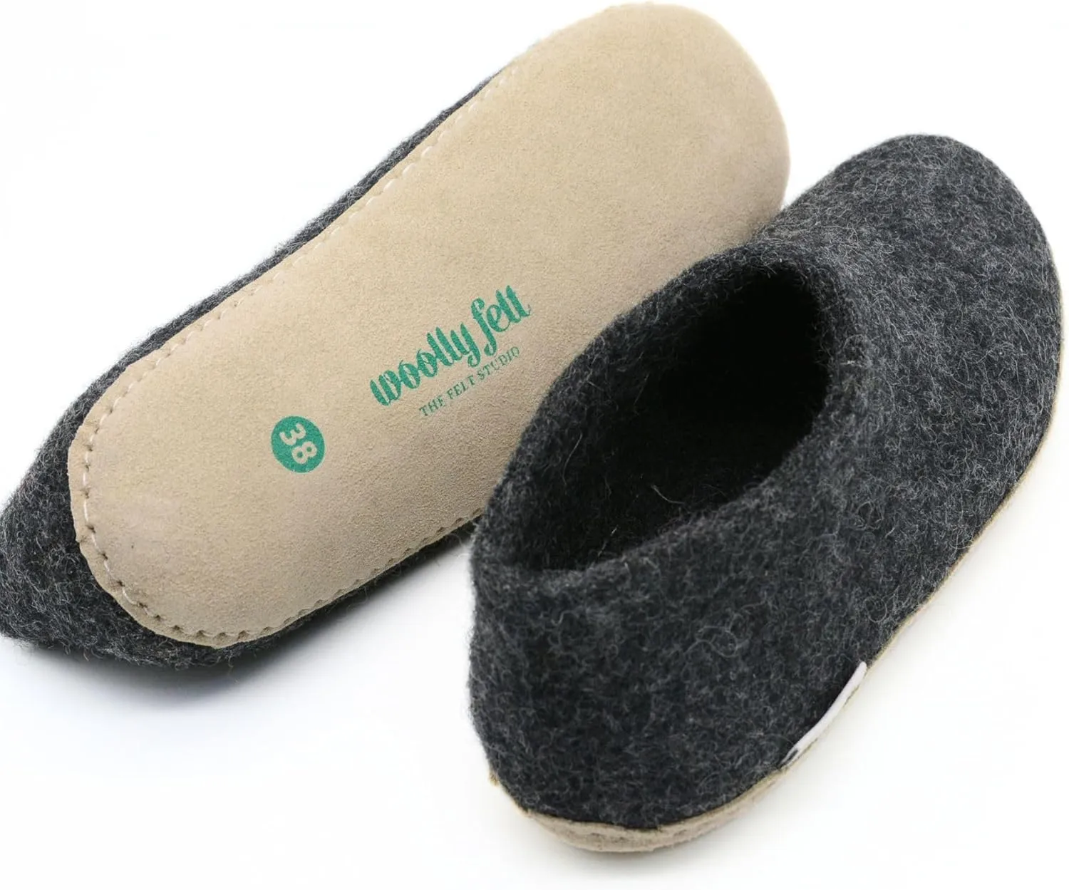 Charcoal Grey Handmade Shoes, Merino Wool Shoes, Natural Organic Wool Shoes Slipper, Indoor Slippers Men & Women