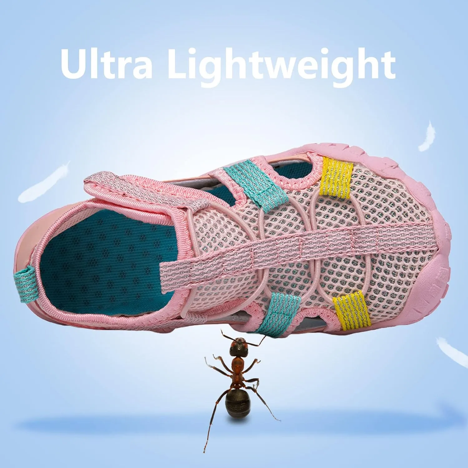 CIOR Kids Boys Girls Water Shoes Comfort Closed-Toe Sport Athletic Sandal Aqua Lightweight Walking Shoes(Toddler/Little Kid/Big Kid)