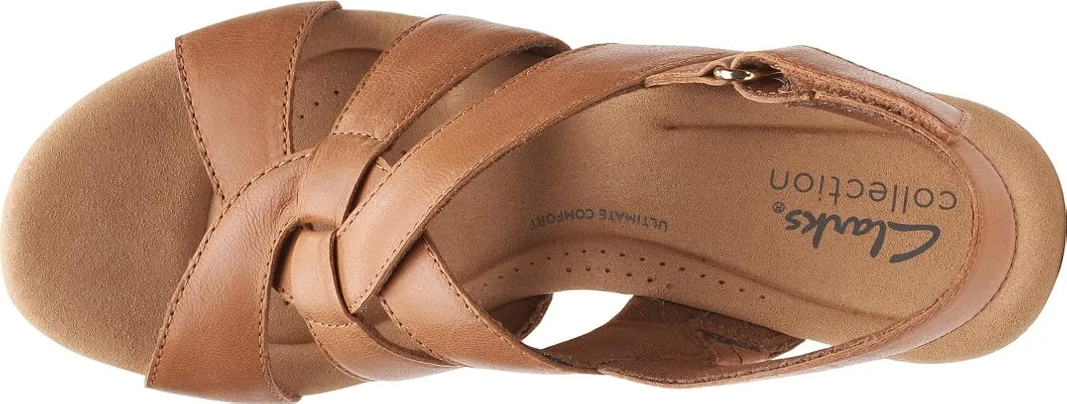 Clarks Womens Giselle Beach Suede Wedge Sandals