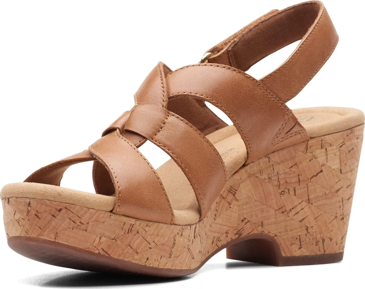 Clarks Womens Giselle Beach Suede Wedge Sandals