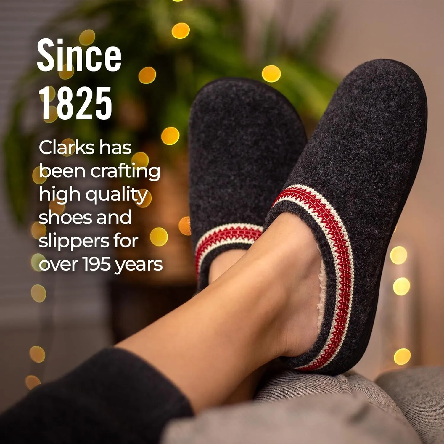 Clarks Womens Wool Felt Clog Slippers JMH1319T - Warm Cozy Plush Faux Fur Lined - Indoor Outdoor House Slipper for Women