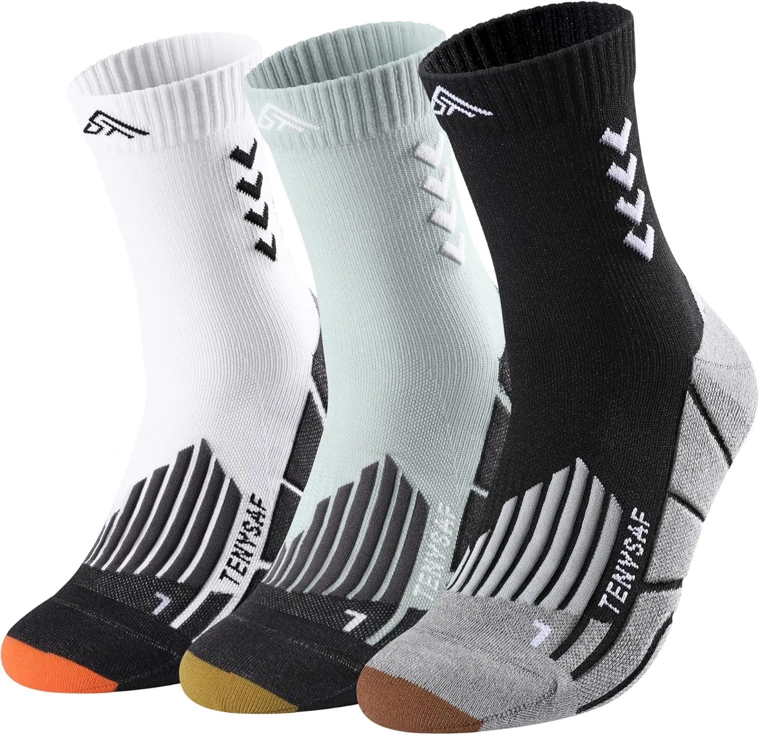 Compression Crew Running Socks: Athletic Socks for Men Women with Cushion,3 Pairs Work Hiking Basketball Sport Socks