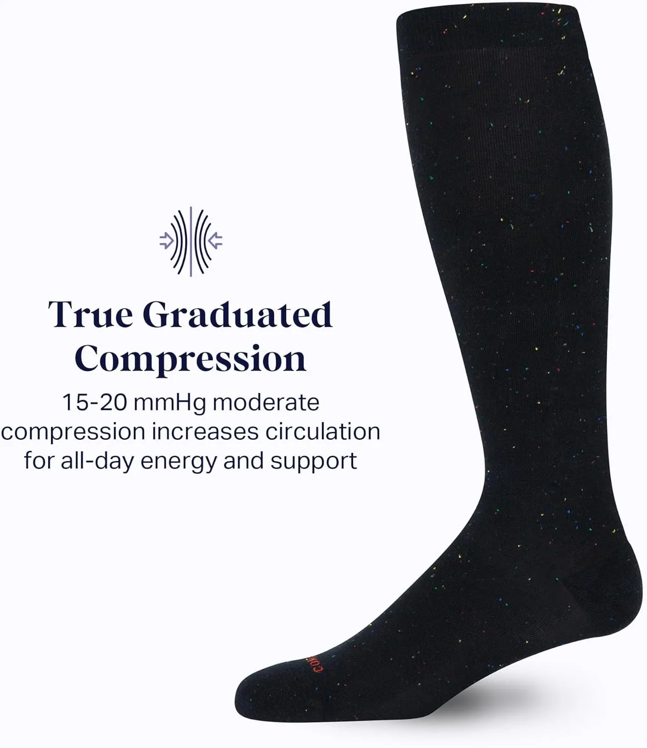 Comrad Recycled Cotton Knee High Socks - 15-20mmHg Graduated Compression Socks - Soft & Breathable Support Socks, Unisex