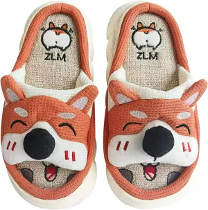 Corgi Slippers, Fuzzy House Shoes Outdoor Indoor Warm Cute Soft Comfy Bedroom Slipper for Women and Men Christmas Halloween Gifts, Yellow