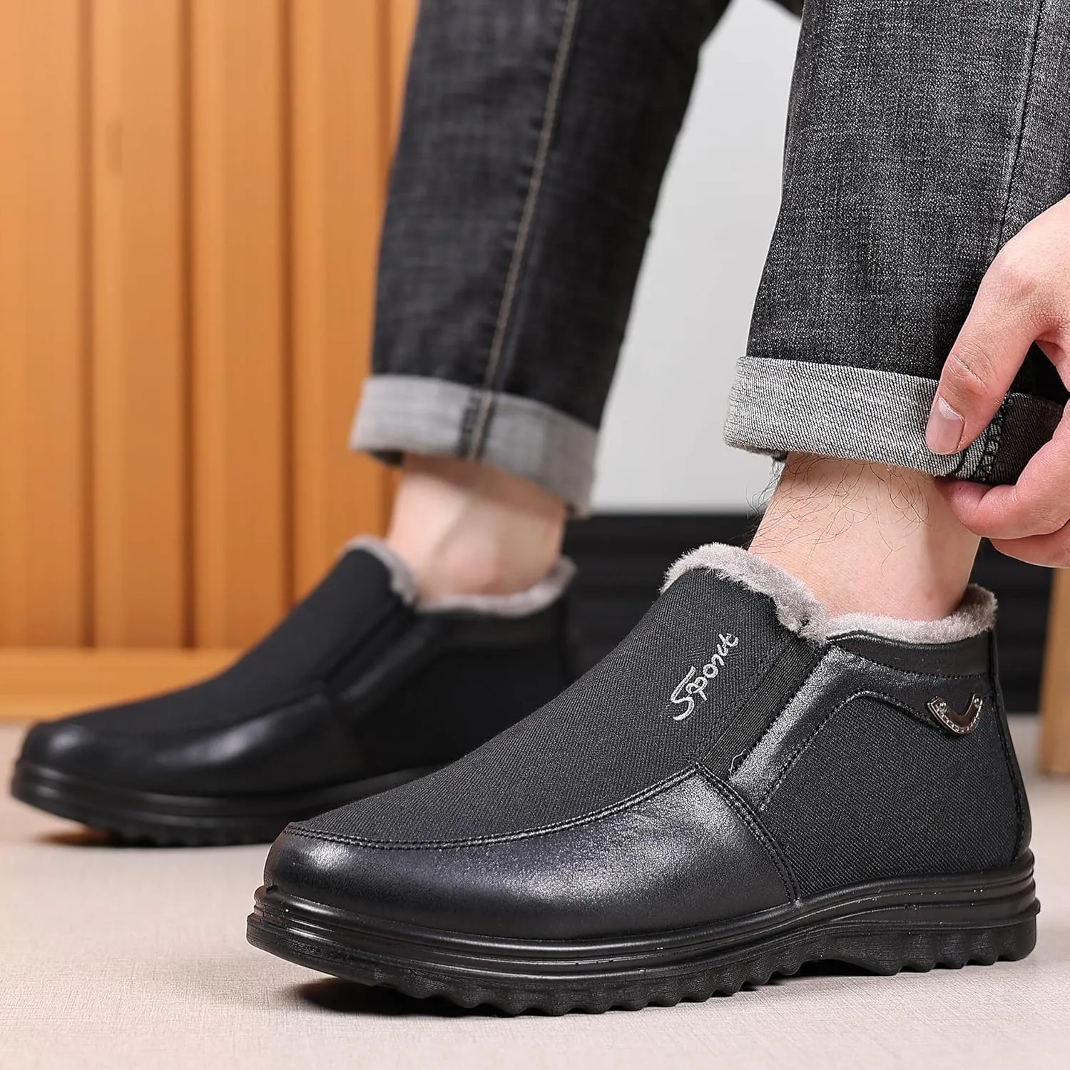 COSIDRAM Mens Casual Loafers Shoes Ankle High Lightweight Moccasins for Adult Male