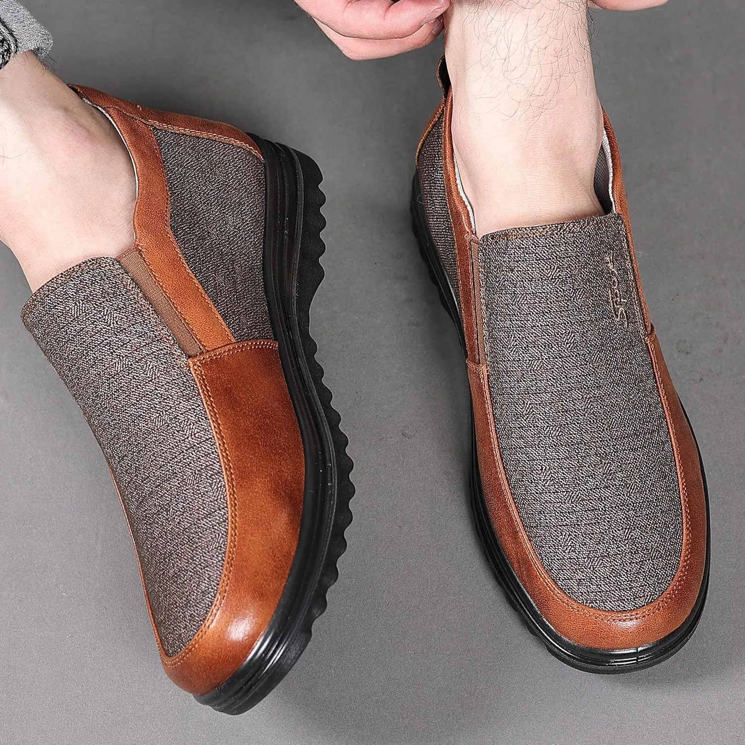COSIDRAM Mens Casual Loafers Shoes Ankle High Lightweight Moccasins for Adult Male