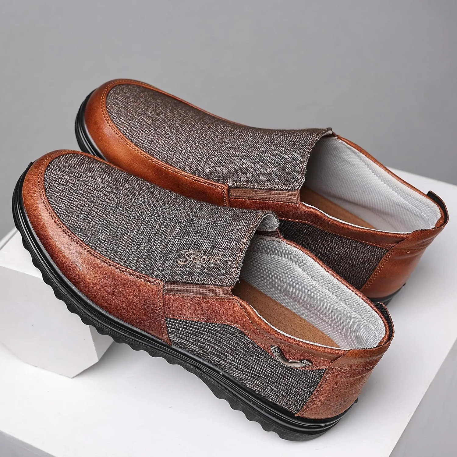 COSIDRAM Mens Casual Loafers Shoes Ankle High Lightweight Moccasins for Adult Male