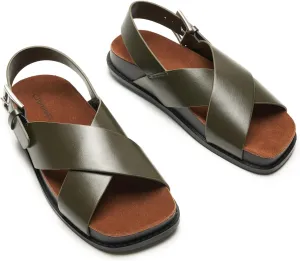 C.Paravano Women Sandals,Comfortable Dressy Flat Slides Summer Sandals with Arch Support for Walking Beach Casual Adjustable Buckle Slip-Ons Fashion Shoes