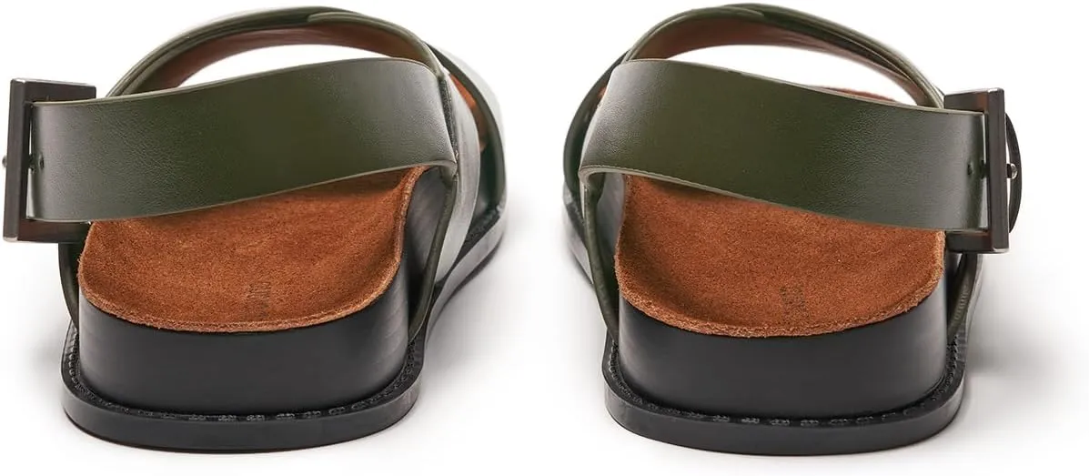 C.Paravano Women Sandals,Comfortable Dressy Flat Slides Summer Sandals with Arch Support for Walking Beach Casual Adjustable Buckle Slip-Ons Fashion Shoes