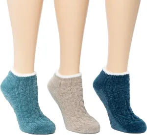 Cuddl Duds Women Cozy Lined Super Soft 3 Pair Pack Low Cut Lounge Socks