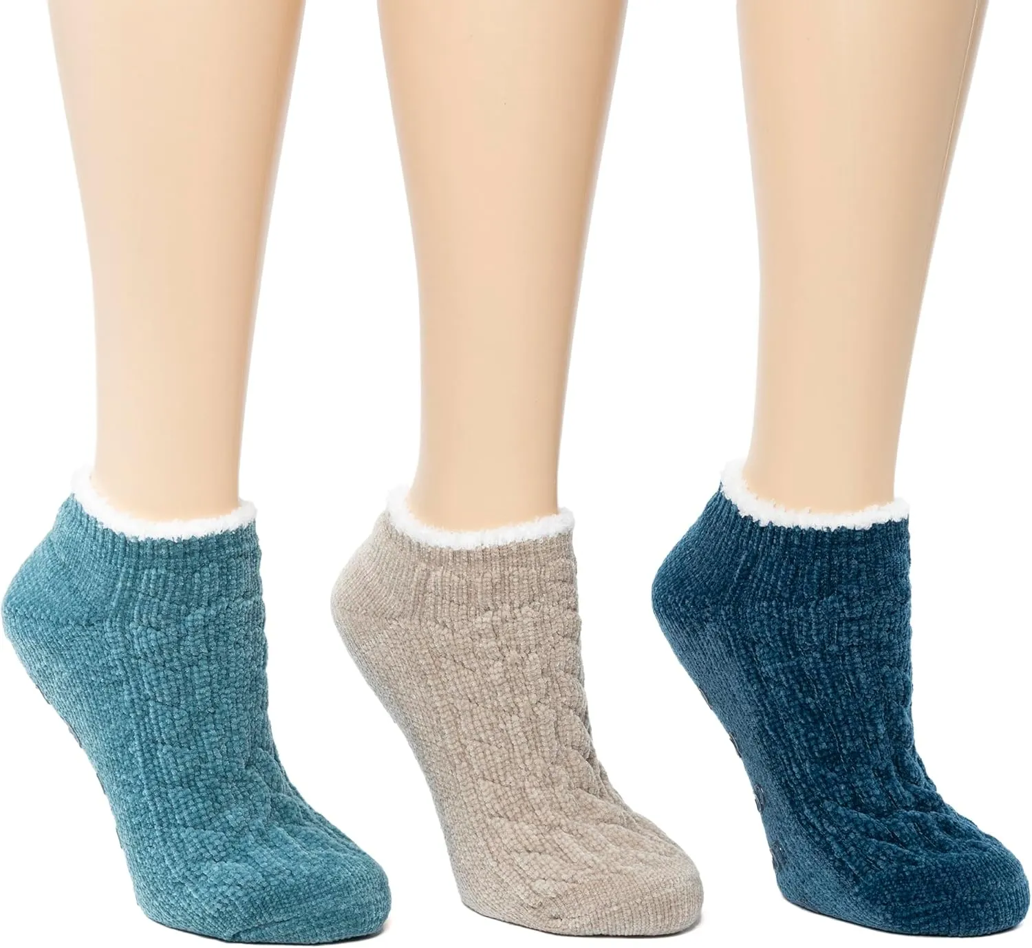 Cuddl Duds Women Cozy Lined Super Soft 3 Pair Pack Low Cut Lounge Socks