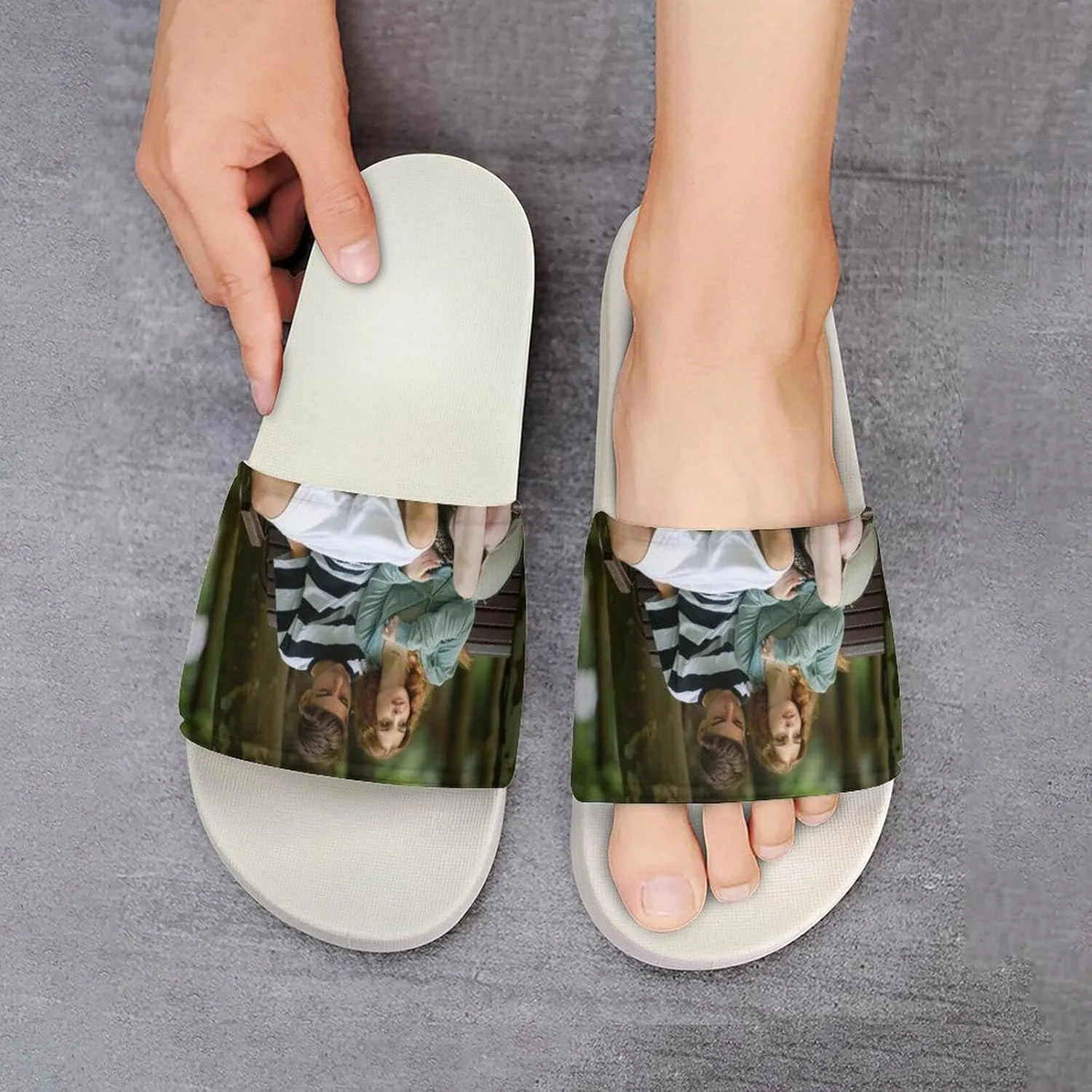 Custom Slippers, Personalized Slides Slippers Comfort Bathroom Shower Slippers, Sandals Beach Casual Sandals Comfort Bathroom Shower Slippers Gift for Kids Men Women
