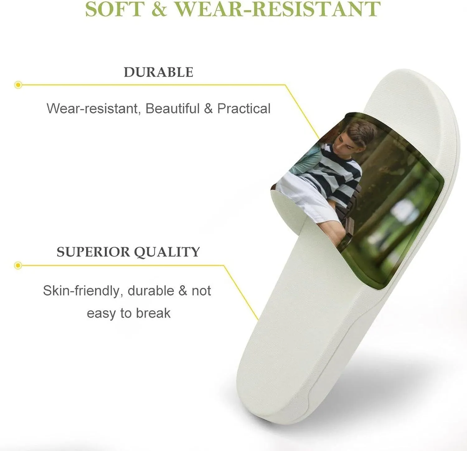Custom Slippers, Personalized Slides Slippers Comfort Bathroom Shower Slippers, Sandals Beach Casual Sandals Comfort Bathroom Shower Slippers Gift for Kids Men Women