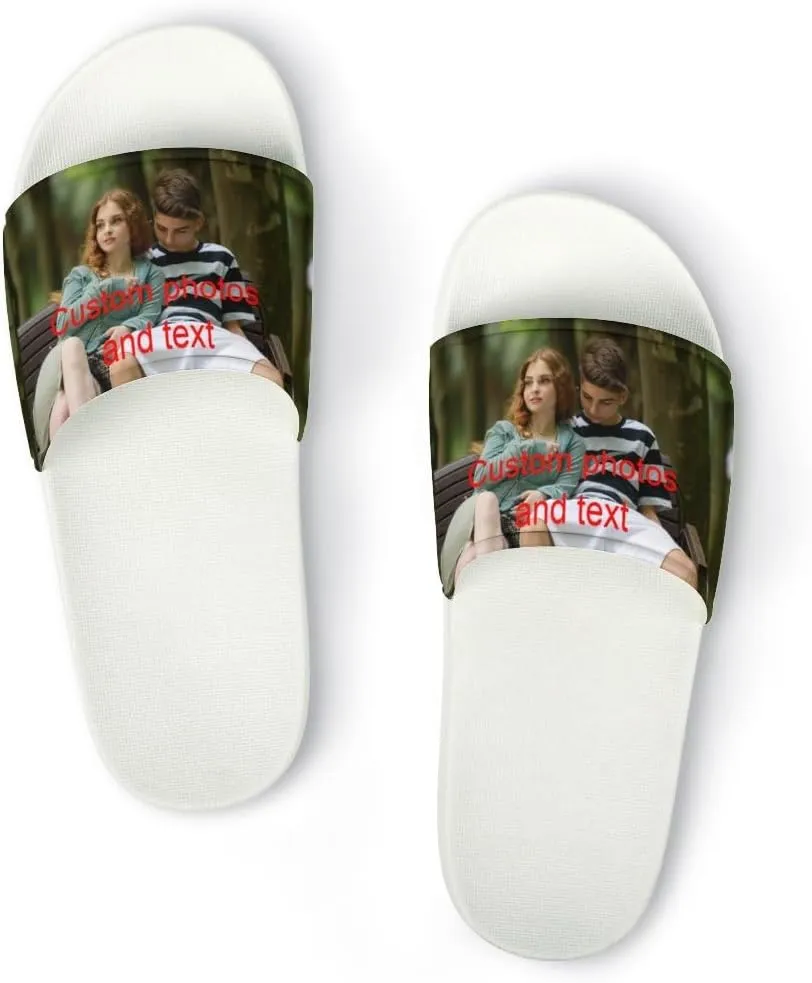 Custom Slippers, Personalized Slides Slippers Comfort Bathroom Shower Slippers, Sandals Beach Casual Sandals Comfort Bathroom Shower Slippers Gift for Kids Men Women
