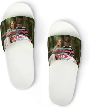 Custom Slippers, Personalized Slides Slippers Comfort Bathroom Shower Slippers, Sandals Beach Casual Sandals Comfort Bathroom Shower Slippers Gift for Kids Men Women