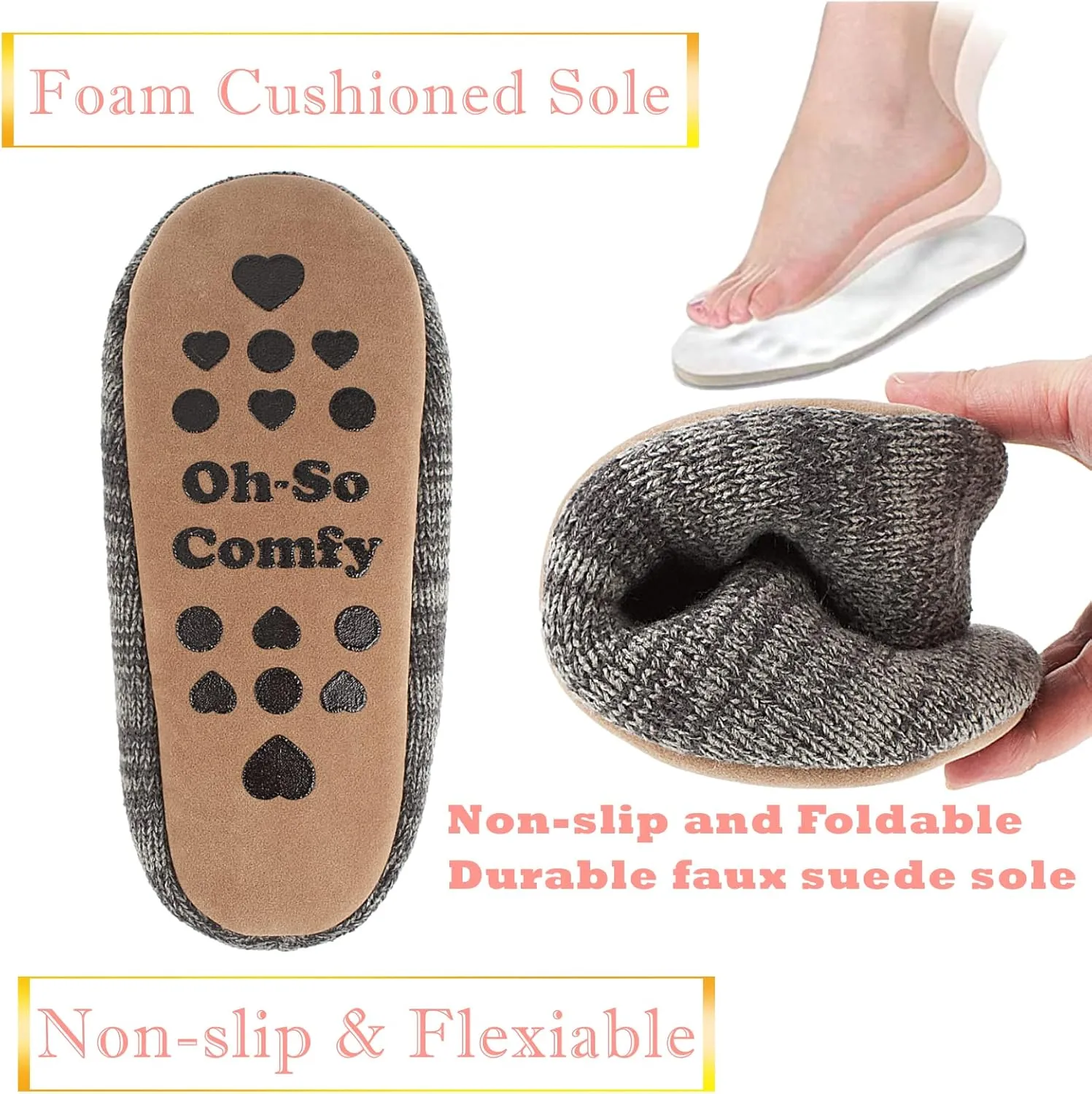 Cute Animal House Slippers, Warm Fuzzy Slipper Socks with Grippers Non Slip, Cozy Funny Gifts