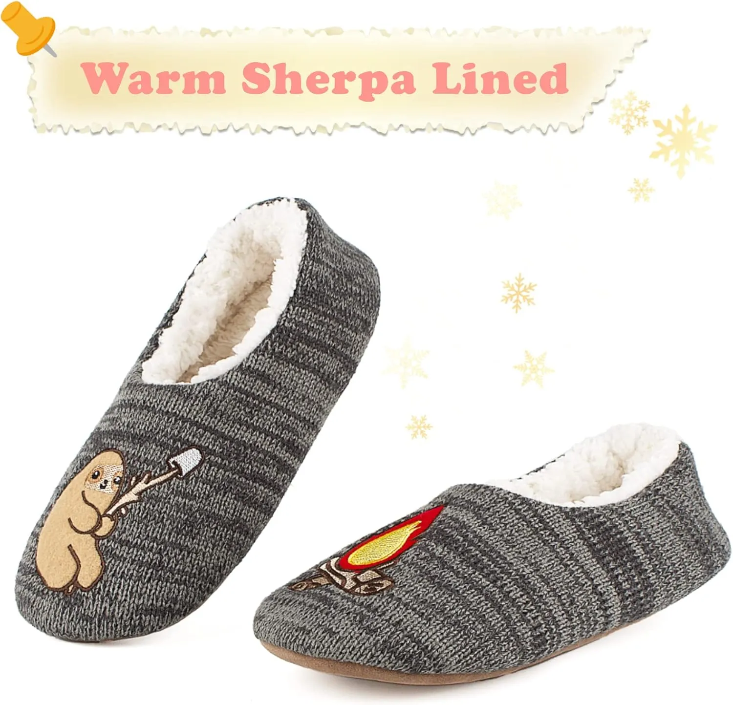 Cute Animal House Slippers, Warm Fuzzy Slipper Socks with Grippers Non Slip, Cozy Funny Gifts