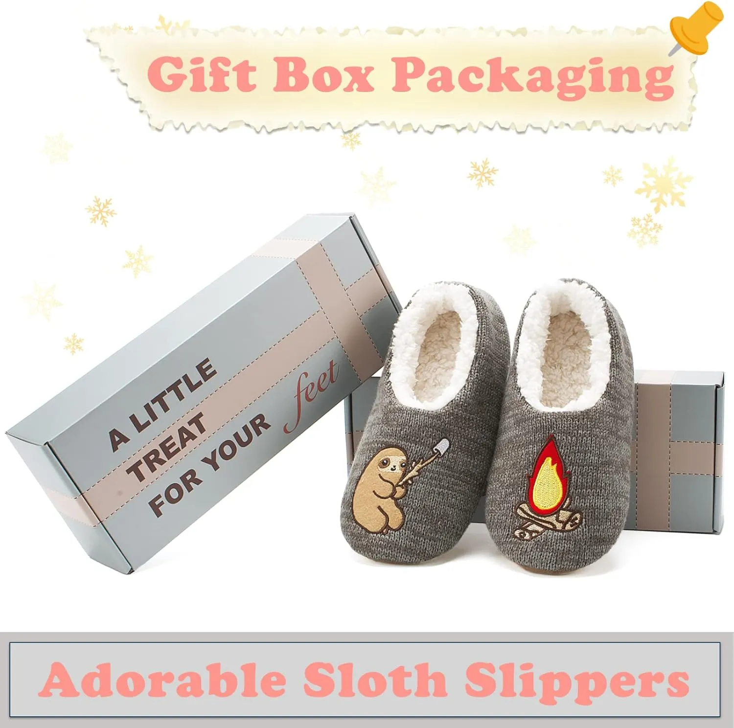 Cute Animal House Slippers, Warm Fuzzy Slipper Socks with Grippers Non Slip, Cozy Funny Gifts