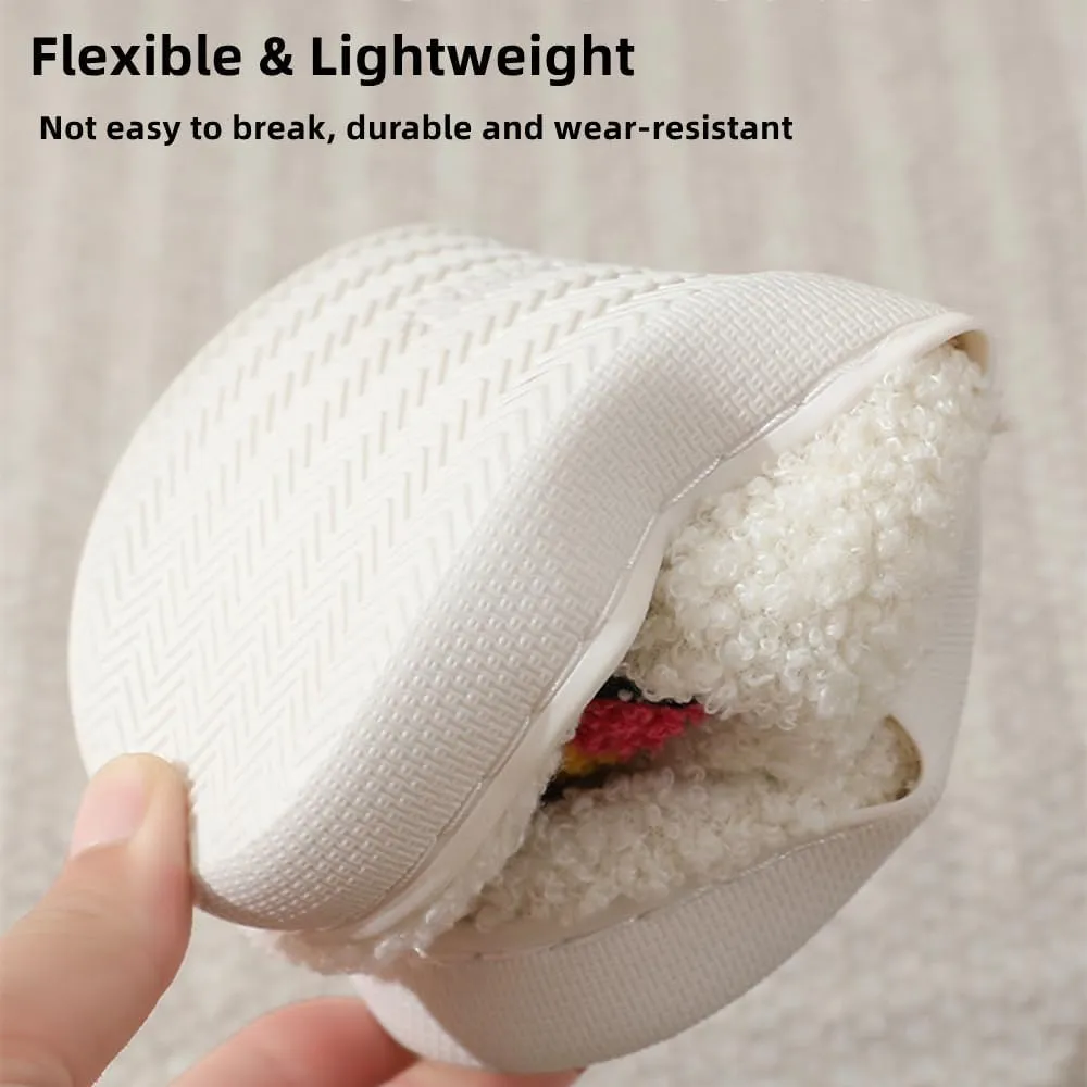 Cute Happy Face Slippers for Women Men, Retro Soft Plush Warm Cushioned Lightweight Non-Slip House Slippers Cozy Indoor Outdoor Slippers