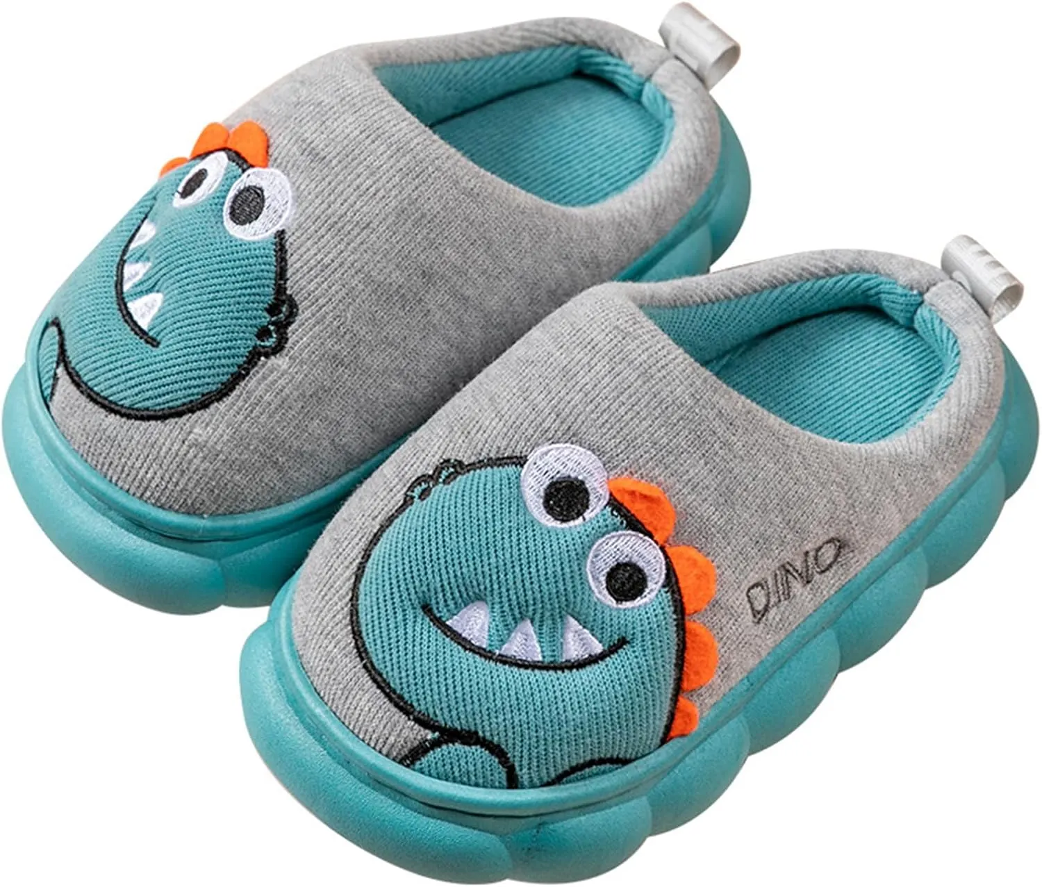 Cute House Slippers for Winter : Boys Girls Warm Cozy Cartoon Animal Slippers for Home Kids Cotton Dinosaur Slip on Memory Foam Non-Slip Indoor Shoes