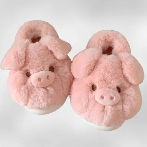 Cute Pig Slippers – Soft & Cozy Plush Indoor House Shoes