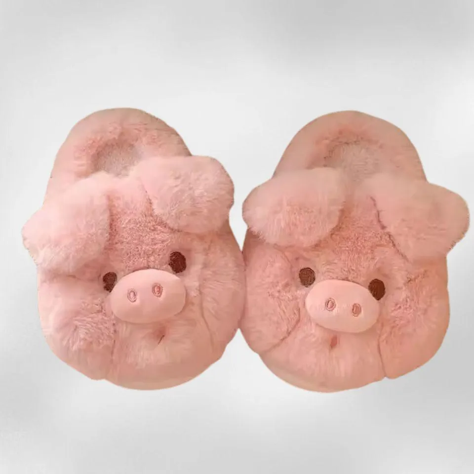 Cute Pig Slippers – Soft & Cozy Plush Indoor House Shoes