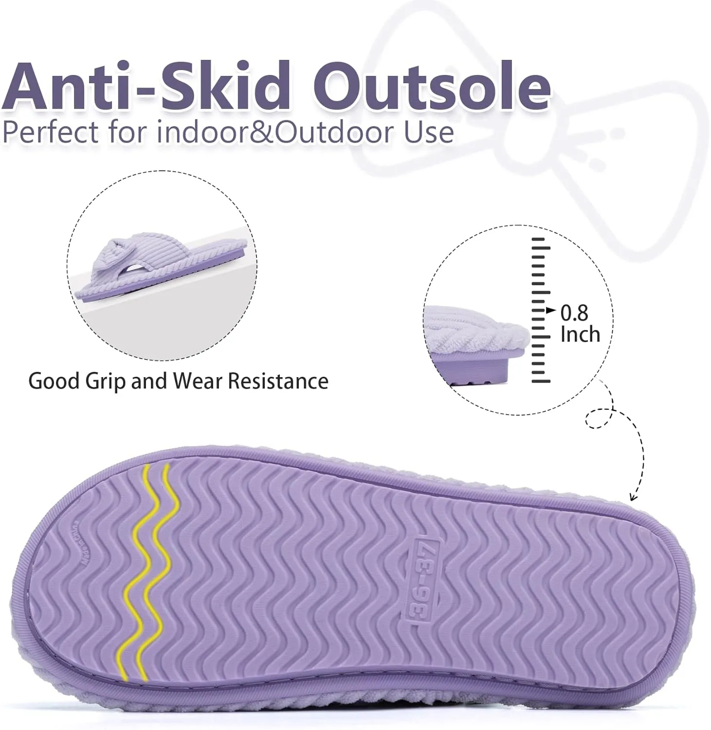 Cute Slippers for Women Indoor and Outdoor Cozy Soft Bow Open Toe Womens Slippers with Memory Foam Anti-Skid Sole Slides Spa Birthday Gifts for Women Mom Her Ladies Bridesmaid